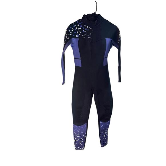 New $90 Sea Skin Wetsuit Women's Black Purple 90s Pattern Neoprene XS Small - Picture 1 of 13